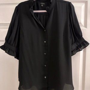 Ann Taylor Ruffle Button Top
